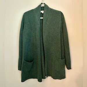 LOFT Green Shawl Collar Pocket Open Cardigan size Small